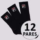 Kit Meia Fila Fbox 12 Pares Cano Alto Preto