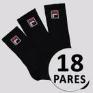 Kit Meia Fila Fbox 18 Pares Cano Alto Preto