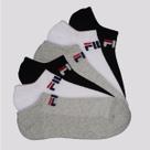 Kit Meia Fila Light 6 Pares Cano Curto Cinza Branca e Preta