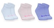 Kit Meia Infantil Bebê com 3 pares de Meia Menina Basic 0 a 6 Meses Branca