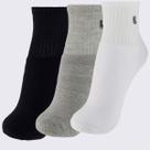 Kit Meia Lupo AM Sport Cano Médio 3 Pares Branca Preta e Cinza