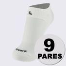 Kit Meia Lupo Cano Baixo Dry Fit Running 9 pares Branca