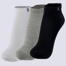 Kit Meia Lupo Walk Cano Curto 3 Pares Branca Preta e Cinza