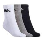 Kit Meia Masculina Cano Longo New Balance Branco Cinza E Preto Kit Meia Masculina Cano Longo New Balance Branco Cinza E Preto