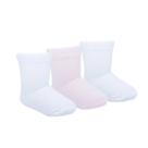 Kit Meia Pimpolho C/3 RN Feminino Liso Rosa/Branco 87951