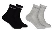 Kit Meia Premium Algodão Cano Alto 2 Pares Esportiva