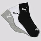 Kit Meia Puma Cano Médio 3 Pares Feminina Cinza, P