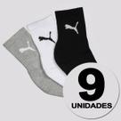 Kit Meia Puma Cano Médio 9 Pares Feminina