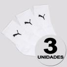 Kit Meia Puma Esportiva Cano Médio 9 Pares Feminino Branca