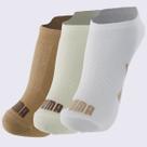Kit Meia Puma Sapatilha 3 Pares Marrom Off White e Branca