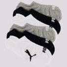 Kit Meia Puma Sapatilha 6 pares Preta Branca e Cinza