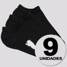 Kit Meia Puma Sapatilha 9 Pares Infantil Preta