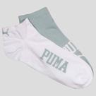 Kit Meia Puma Sapatilha Everday 2 Pares Branca e Verde