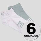 Kit Meia Puma Sapatilha Everday 6 Pares Branca e Verde Kit Meia Puma Sapatilha Everday 6 Pares Branca e Verde