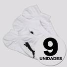 Kit Meia Puma Sapatilha Invisível 9 Pares Feminina Branca