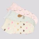 Kit Meia Selene 3 Pares Sapatilha Infantil Rosa Verde e Marfim