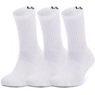Kit Meia Under Armour Cano Longo Core Cotton Crew 3 Pares - Branco