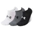 Kit Meia Under Armour Core Cotton Cano Invisível - 3 pares - Branco, Cinza e Preto Kit Meia Under Armour Core Cotton Cano Invisível - 3 pares - Branco, Cinza e Preto