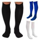 Kit Meião Futebol Juvenil 28 ao 34 Preto Branco Azul Confortável Durável Para Treino e Jogo
