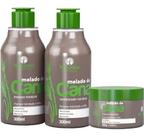 Kit melado de cana shampoo + condicionador + máscara natureza cosmetico 300g