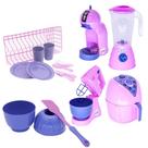Kit Menina Brinquedo Cozinha Cafeteira Bolo Batedeira 17pç
