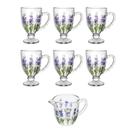 Kit Mesa 6 Taças Cappuccino E Leiteira Lavanda Lyor Cristal