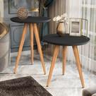 Kit Mesa Apoio e Lateral de Sofá Retrô Classic com 3 Pernas Decoração - Preto