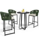 Kit Mesa Bistrô Maya Com 03 Banquetas Área Gourmet Bar Corda Náutica Sunset D04 Verde - Lyam Decor Kit Mesa Bistrô Maya Com 03 Banquetas Área Gourmet Bar Corda Náutica Sunset D04 Verde - Lyam Decor