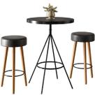 Kit Mesa Bistrô Viena e 2 Banquetas Londres material sintético Preto SalaOne