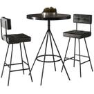 Kit Mesa Bistrô Viena e 2 Banquetas Madri material sintético Preto SalaOne