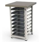 Kit Mesa De Apoio Suporte Forno Prp-004 E Assadeira Progás Mes004 + 8 Assadeiras Imeca 35x35cm