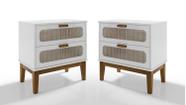 kit mesa de cabeceira santorini pes de madeira 60cm Cor:Branco kit mesa de cabeceira santorini pes de madeira 60cm Cor:Branco