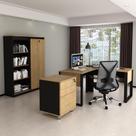 Kit Mesa De Canto, Gaveteiro e 2 Armarios AME/PT - Tecno