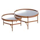 Kit Mesa de Centro Aqua com Espelho Cobre - Imcal