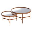 Kit Mesa de Centro Aqua com Espelho Cobre - Imcal