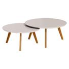Kit Mesa de Centro Classic Redonda Off White - Imcal