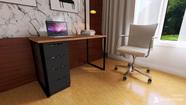 Kit Mesa De Escritorio Gaveteiro 04 Gavetas C Mais Modernidade Na Cor Preto Ajl P Qualquer Ambiente - Estilo e Funcionalidade para Seu Espaço AJLsto