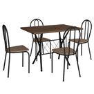 Kit Mesa de Jantar Jade 91 cm Nature com 04 Cadeiras Texas Bege Ferro Preto - Pallazio