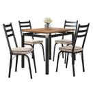 Kit Mesa de Jantar Marva 91cm com 04 Cadeiras Luisiana Cedro Ferro Preto - Pallazio