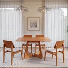 Kit Mesa de Jantar Paineira 140 Cm e 4 Cadeiras Jandaia CabeCasa MadeiraOriginals