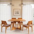 Kit Mesa de Jantar Paineira 140cm e 4 Cadeiras Jandaia CabeCasa MadeiraOriginals Marrom/Caramelo/Amêndoa Kit Mesa de Jantar Paineira 140cm e 4 Cadeiras Jandaia CabeCasa MadeiraOriginals Marrom/Caramelo/Amêndoa