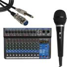 Kit mesa de som mxt mx-12a + mic mxt m1800s + cabo p10/xlrf