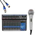 Kit mesa de som mxt mx-12a + mic mxt m1800s + cabo xlrm/xlrf
