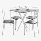 Kit Mesa Diamante 541 Sala de Jantar 4 Cadeiras Pés Tubular