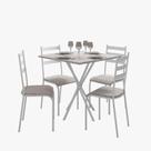 Kit Mesa Diamante 541 Sala de Jantar 4 Cadeiras Pés Tubular