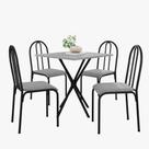 Kit Mesa Diamante 544 Sala de Jantar 4 Cadeiras Pés Tubular