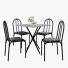 Kit Mesa Diamante 544 Sala de Jantar 4 Cadeiras Pés Tubular