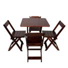 Kit Mesa Dobrável 70x70 4 Lugares MDF com Cadeiras Imbuia Loja Doce Lar Kit Mesa Dobrável 70x70 4 Lugares MDF com Cadeiras Imbuia Loja Doce Lar