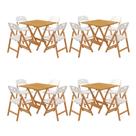 Kit Mesa Dobrável Elegance 4 Lugares MDF com Cadeiras Branco 70x70 Mega Madeira Kit Mesa Dobrável Elegance 4 Lugares MDF com Cadeiras Branco 70x70 Mega Madeira