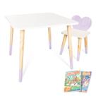 Kit Mesa e Cadeira Infantil Coração Lilás